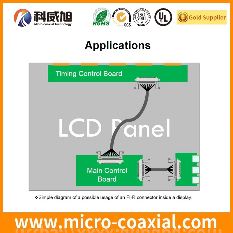 Custom JAE FI-RE41CL FI-RE51CL Micro Coaxial Cable V-by-One FI-RE41HL FI-RE51HL LVDS Cable