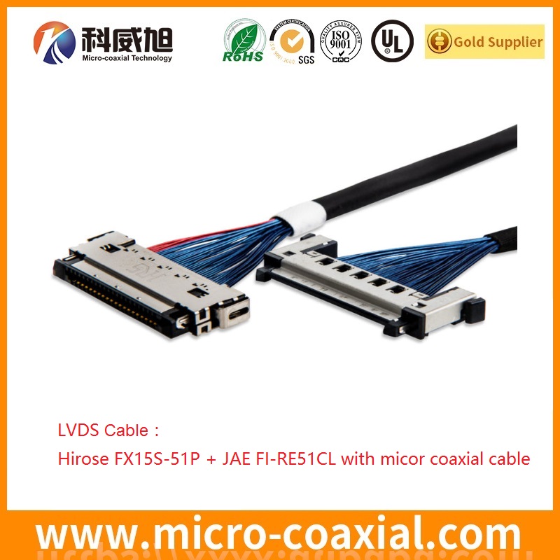 Built FI-W17P-HFE-E1500 micro coax LVDS cable I-PEX 20395-040T-04 LVDS eDP cable Supplier