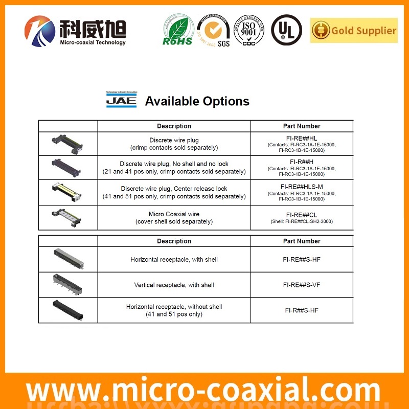 Built FX15M-31P-C Micro-Coax LVDS cable I-PEX 20453-340T-13 LVDS eDP cable manufactory