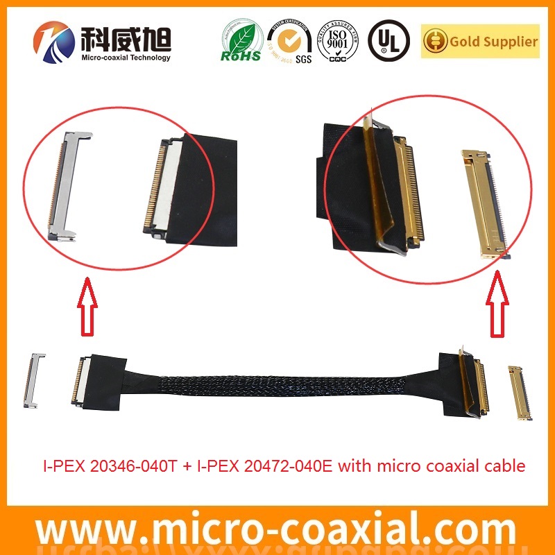 Custom 2023308-3 thin coaxial LVDS cable I-PEX 2799-0301 LVDS eDP cable Manufacturing plant