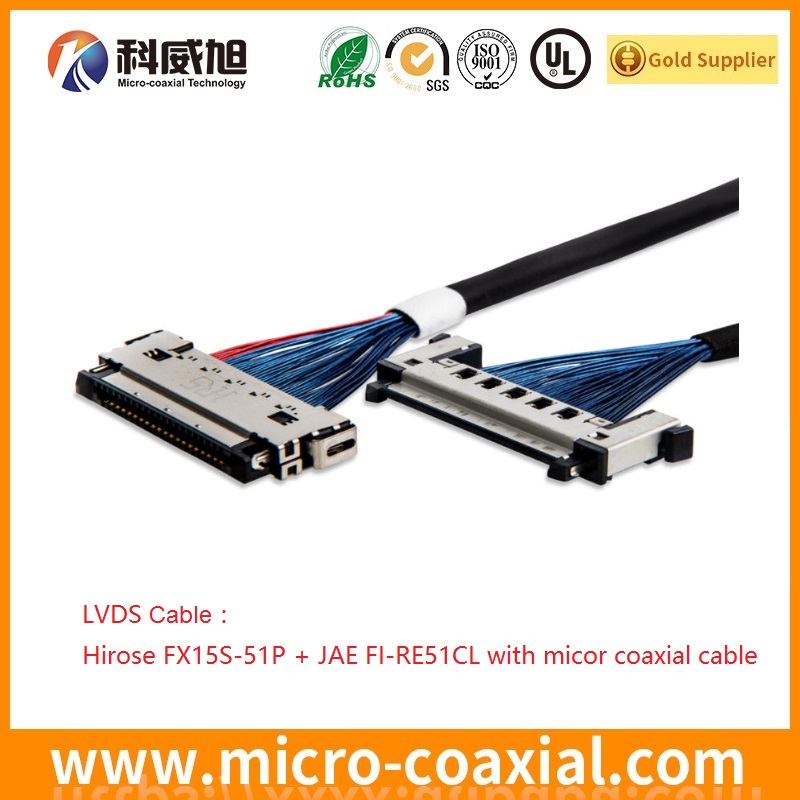 Custom DF36J-20P-SHL Micro Coaxial LVDS cable I-PEX 20680-030T-01 LVDS eDP cable Provider