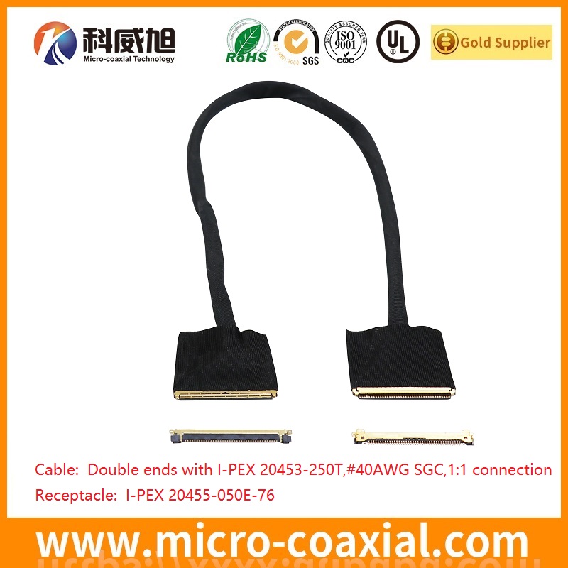 Custom DF81-40P-LCH(52) micro coax LVDS cable I-PEX 20533-030E LVDS eDP cable provider