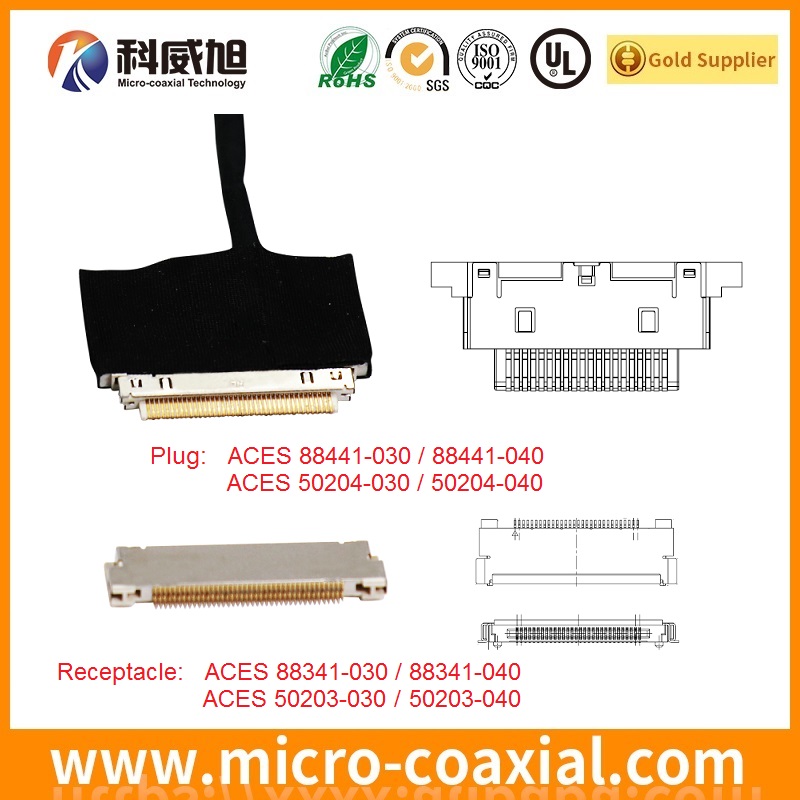 Custom I-PEX 20323-030E-12 MFCX LVDS cable I-PEX 20833-040T-01 LVDS eDP cable provider