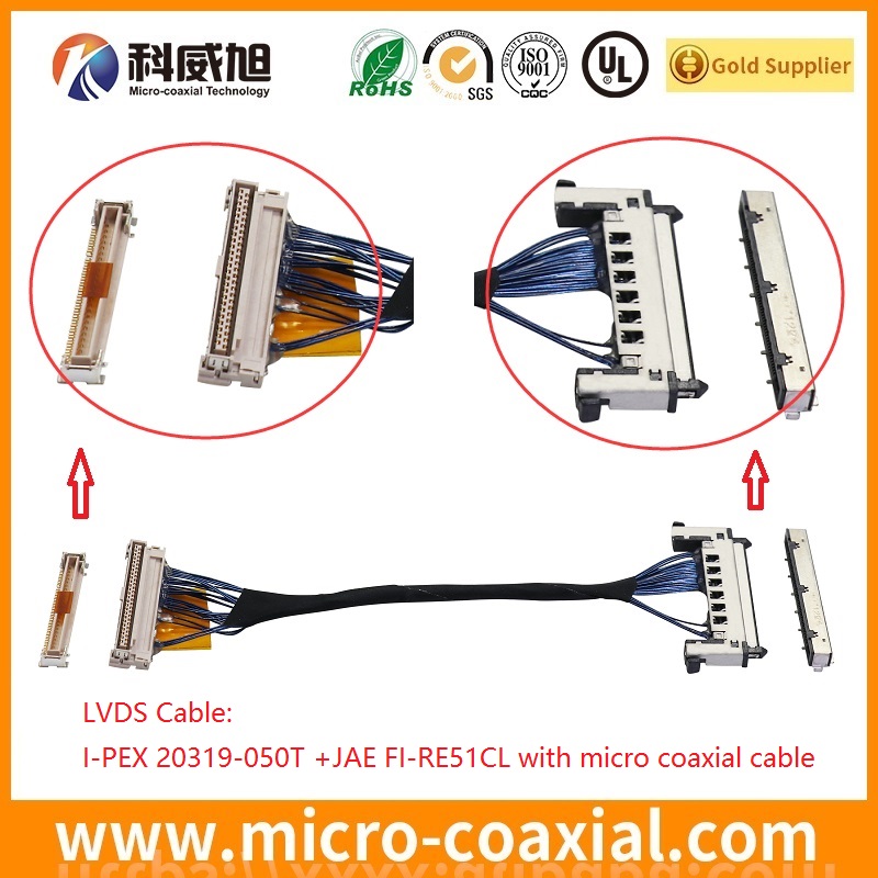 Manufactured DF80D-40P-0.5SD(51) micro flex coaxial LVDS cable I-PEX 2047-0353 LVDS eDP cable Vendor