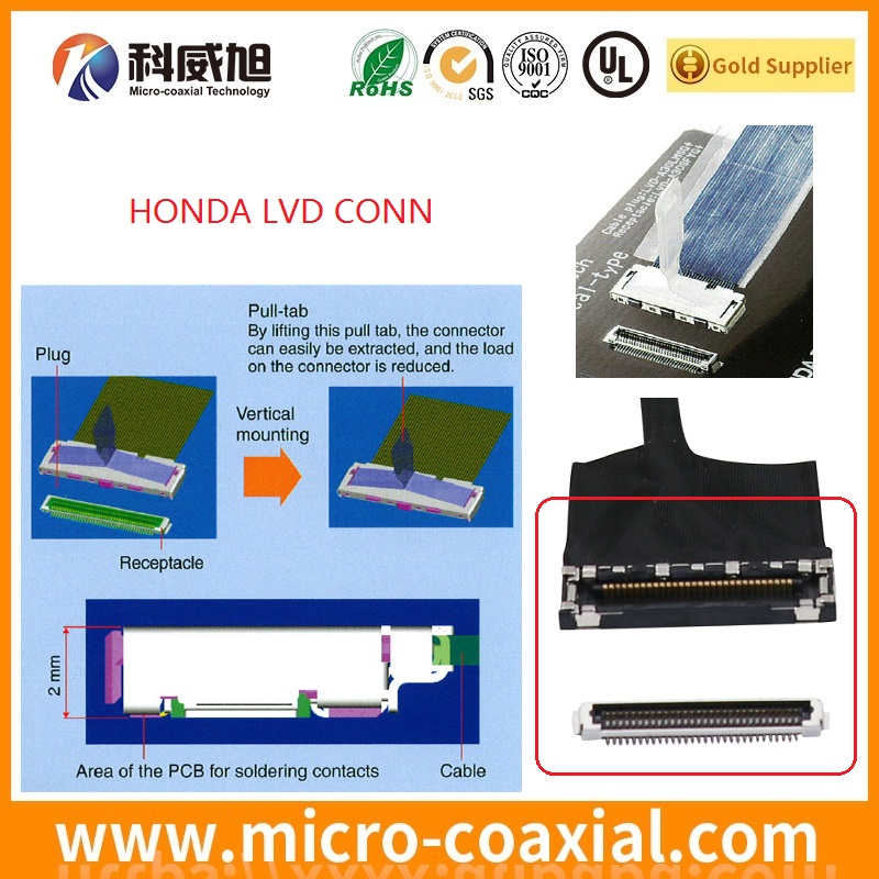 Manufactured FI-RE51HL-AM fine wire LVDS cable I-PEX 2047-0403 LVDS eDP cable factory