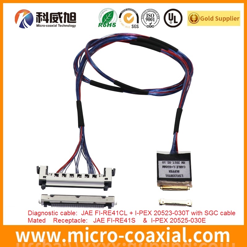 Manufactured I-PEX 3427 micro-coxial LVDS cable I-PEX 20679-030T-01 LVDS eDP cable Manufactory