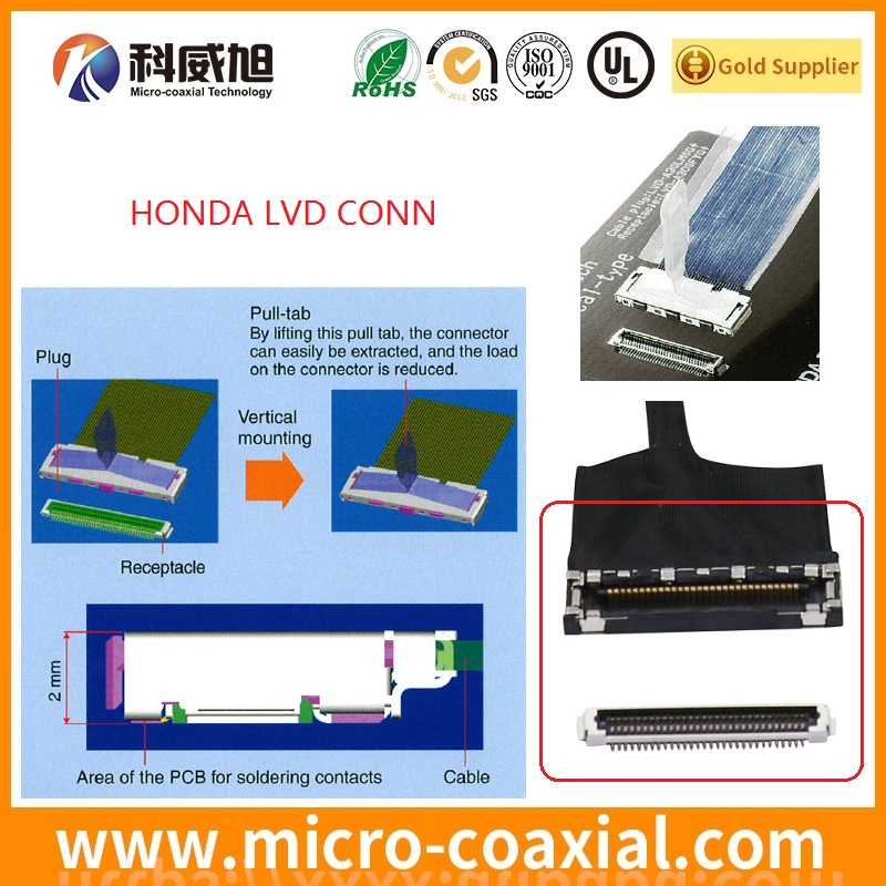 Professional DF36-30P-0.4SD(55) ultra fine LVDS cable I-PEX 20496-040-40 LVDS eDP cable Factory