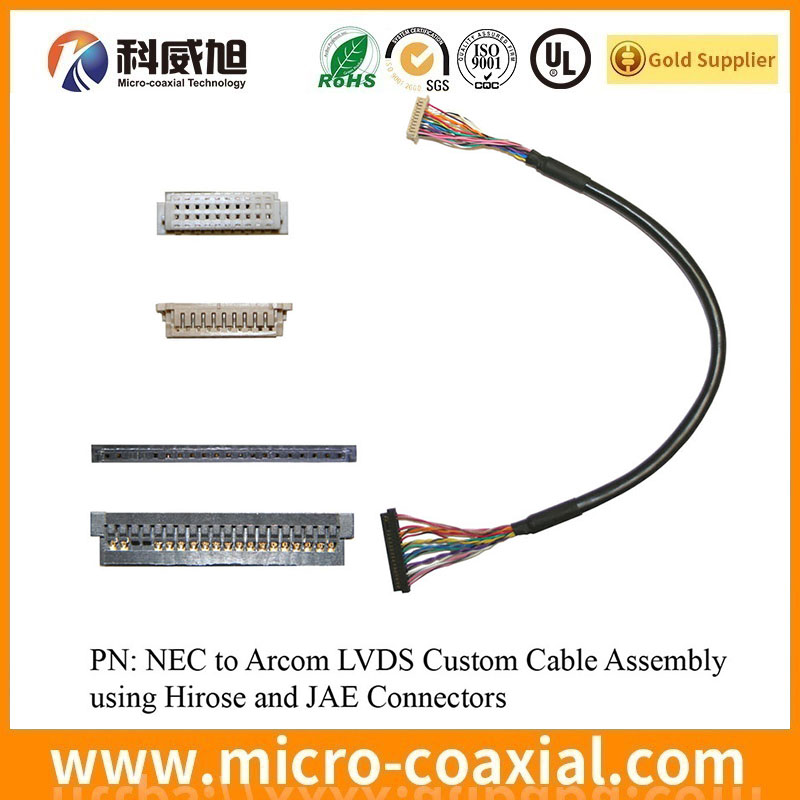 custom I-PEX 20531-050T-02 Fine Micro Coax LVDS cable I-PEX 2047-0403 LVDS eDP cable manufacturing plant