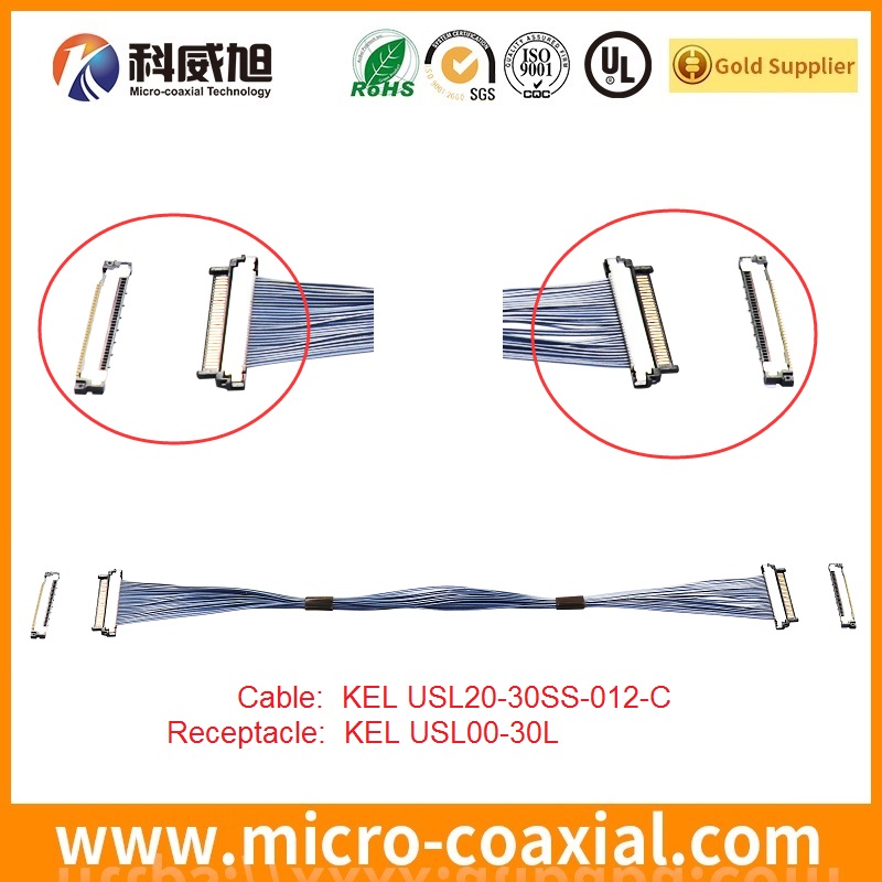 Built 2023308-3 micro-miniature coaxial LVDS cable I-PEX 20152-030U-20F LVDS eDP cable Factory