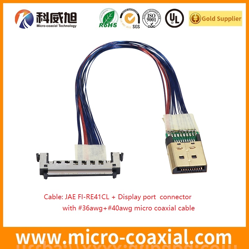 Custom FI-JW34C-BGB-SB-6000 micro coaxial connector LVDS cable I-PEX 20680-020T-01 LVDS eDP cable Supplier