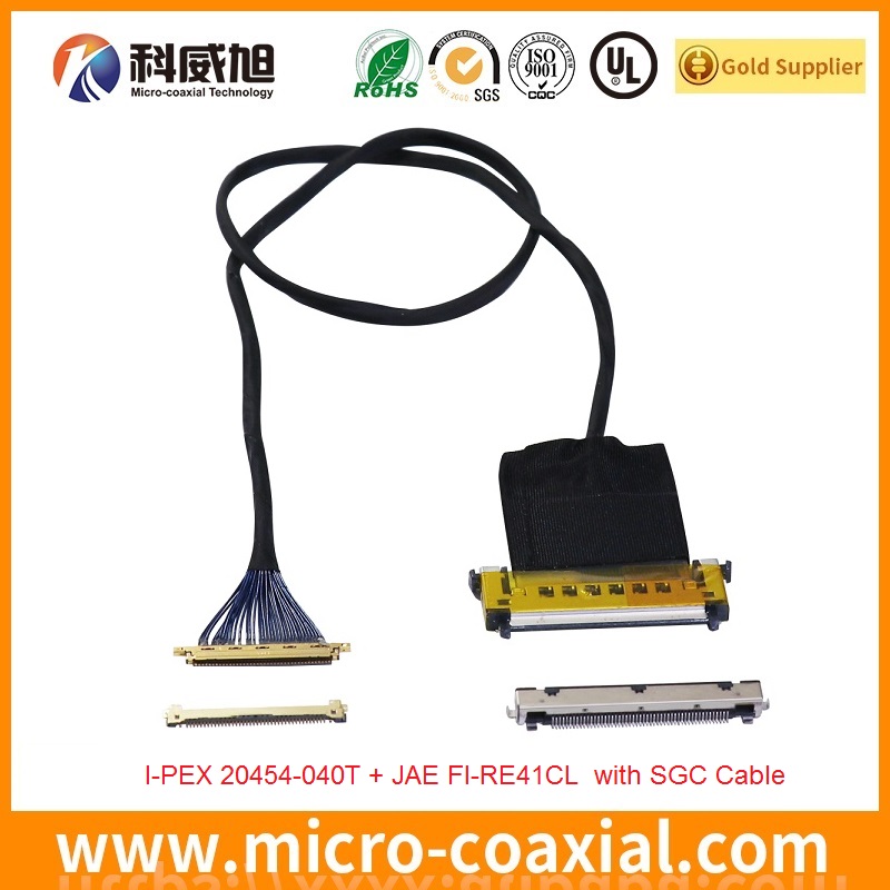 Manufactured I-PEX 2182-010-03 fine pitch connector LVDS cable I-PEX 20849-040E-01 LVDS eDP cable manufactory